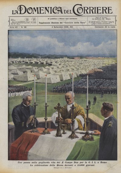 Una pausa en la vigorosa vida del X Campo Dux para la GIL en Roma de Achille Beltrame
