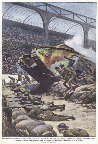 Una pintoresca reproducción de la guerra en Londres de Achille Beltrame