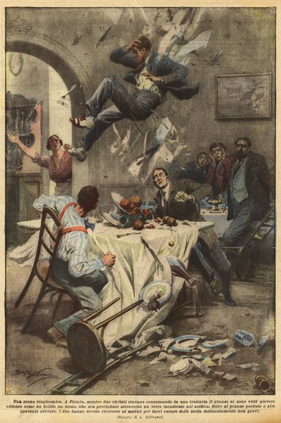 Una escena tragicómica de Achille Beltrame