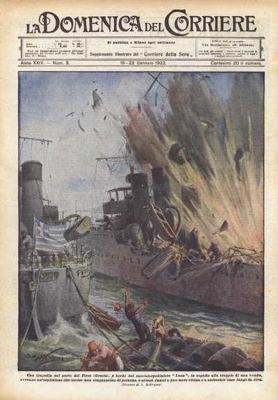 Una tragedia en el puerto de Pireo (Grecia) de Achille Beltrame