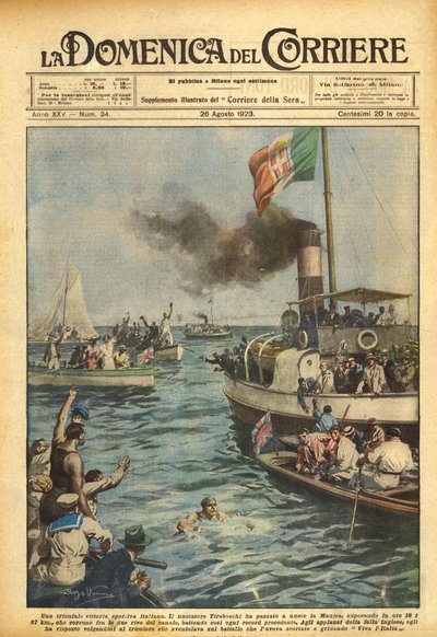 Una triunfal victoria deportiva italiana de Achille Beltrame
