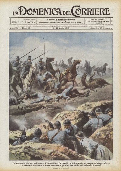 Una hecatombe de ulanos en el sector de Montdidier de Achille Beltrame