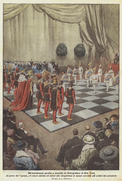 Una excepcional partida de ajedrez, en el Metropolitan de Nueva York de Achille Beltrame