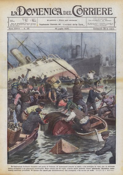 Una inesperada fiesta báquica en el puerto de Colonia de Achille Beltrame