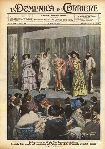 Una interesante novedad en la Feria de Muestras de Milán, el desfile de modelos en el escenario de Achille Beltrame