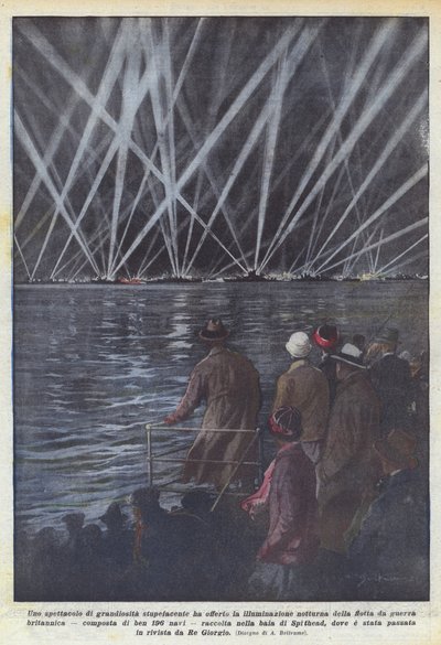 Un espectáculo de grandiosidad asombrosa ofrecido por la iluminación nocturna de la flota de Achille Beltrame