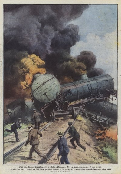 Un espectáculo aterrador, en Zyba (Kansas) de Achille Beltrame