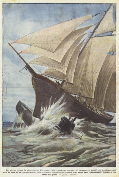 Un extraño choque en pleno Océano de Achille Beltrame
