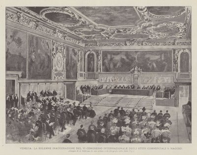 Venecia, la solemne inauguración del VI Congreso Internacional de Estudios Comerciales (4 de mayo) de Achille Beltrame