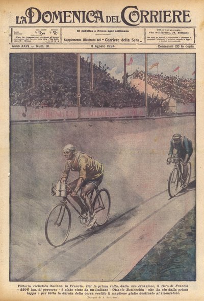 Victoria ciclista italiana en Francia de Achille Beltrame