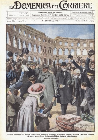 Vittorio Emanuele III en Pola de Achille Beltrame