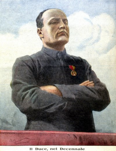 Retrato de Benito Mussolini por Achille Beltrame en 1932 de Achille Beltrame