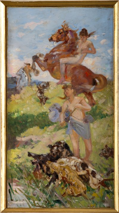 Escena de caza de Achille Boschi