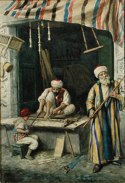 Carpinteros árabes, c.1875 de Achille Buzzi