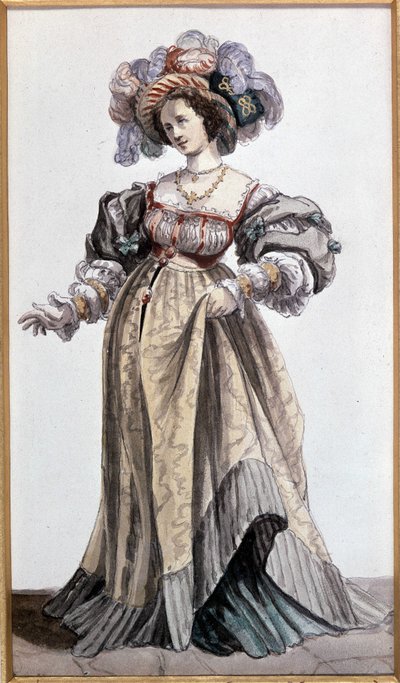 Actriz Marie Dorval, amante de Vigny. Colección Francis Aubrère. de Achille Devéria