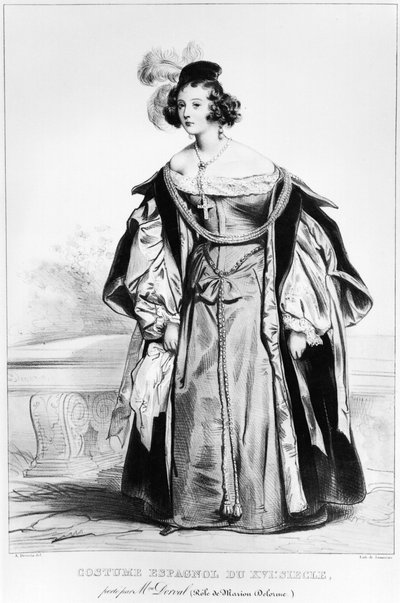 Marie Dorval en el papel de Marion Delorme por Victor Hugo de Achille Devéria