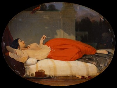 Odalisca, c.1830-35 (óleo sobre tabla) de Achille Devéria