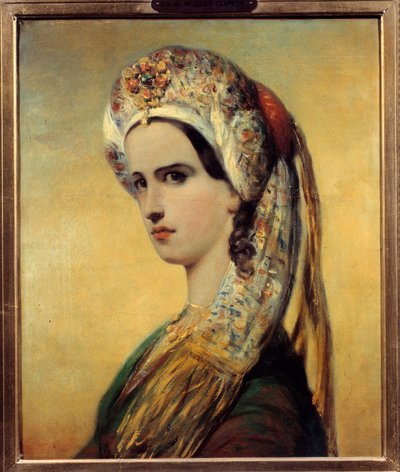 Retrato de Elisabeth Felix, conocida como Mademoiselle Rachel de Achille Devéria