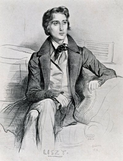 Retrato del compositor y pianista húngaro Franz Liszt (Doborján) de Achille Devéria