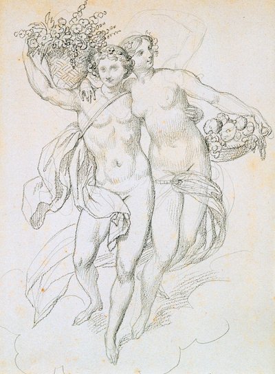 Psique y Cupido, c1820-1857 de Achille Devéria