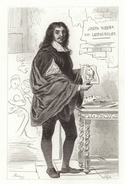 Jusepe de Ribera, pintor español también conocido como José de Ribera, Giuseppe Ribera y Joseph Ribera de Achille Devéria