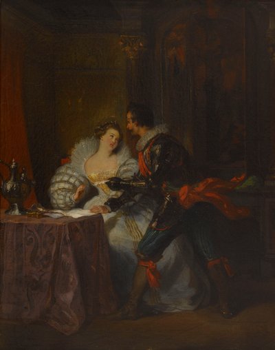 El Duque y la Duquesa de Guisse. Después de Enrique III y sus cortes por Alexandre Dumas, 1829 de Achille Devéria