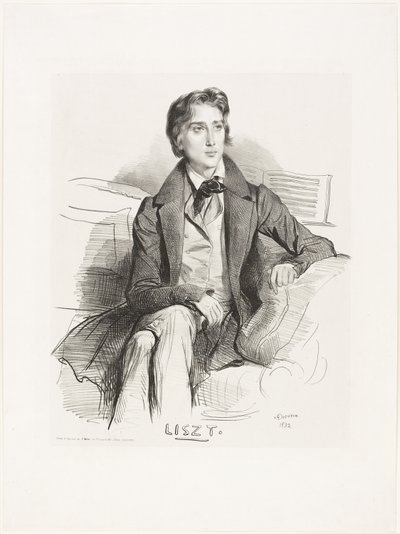 Retrato de Franz Liszt de Achille Devéria