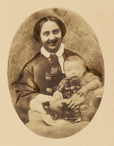 [Retrato de Marie Devéria con su hijo] de Achille Devéria