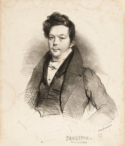 Retrato del compositor Auguste-Mathieu Panseron 1796-1859 de Achille Devéria