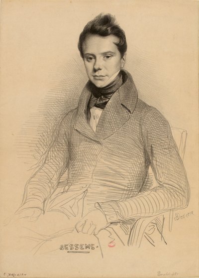Retrato del violinista y compositor Antoine Bessems 1806-1868, 1832 de Achille Devéria