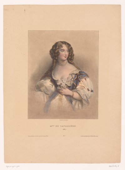 Retrato de Louise de La Valliere Miss de Lavallière, 1667 (título sobre objeto) de Achille Devéria