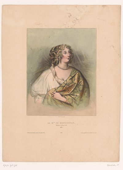 Retrato de la señora de Montespan La M.ise de Montespan, amante de Luis XIV, 1667 (título sobre objeto) Mujeres famosas (título de la serie) de Achille Devéria