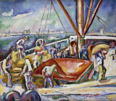 Estibadores en el Puerto, Anvers; Dechargeurs Dans Le Port, Anvers de Achille Emile Othon Friesz