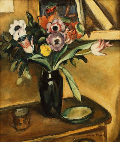 Florero - Anémonas y Tulipanes; Vase de Fleurs - Anemones et Tulipes de Achille Emile Othon Friesz