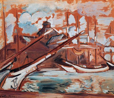 Escena portuaria, de Othon Friesz (1879-1949), óleo sobre cartón, 54x65 cm. Francia, siglo XX. de Achille Emile Othon Friesz