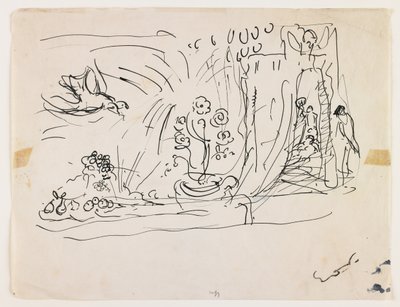 Naturaleza muerta con flores (pluma y tinta negra) de Achille Emile Othon Friesz