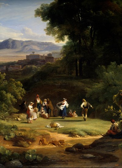 Paisaje inspirado en la vista de Frascati de Achille Etna Michallon