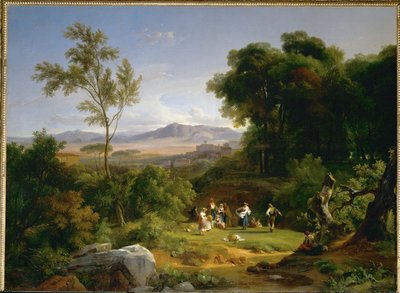Paysage inspire par la vue de Frascati - paisaje inspirado en la vista de Frascati ... de Achille Etna Michallon