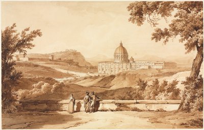 Vista de San Pedro, Roma, c. 1817-1820 de Achille Etna Michallon