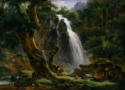 Cascada en Mont-Dore, 1818 de Achille Etna Michallon