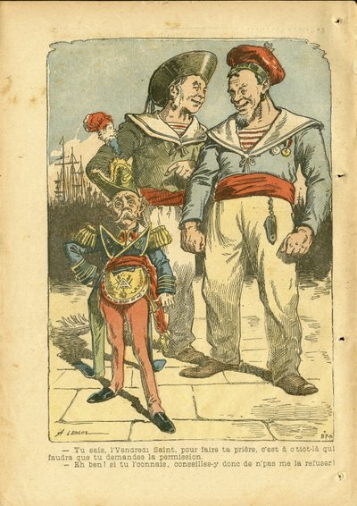 Ilustración de Achille Lemot (1846-1909) en Le Pelerin de Achille Lemot