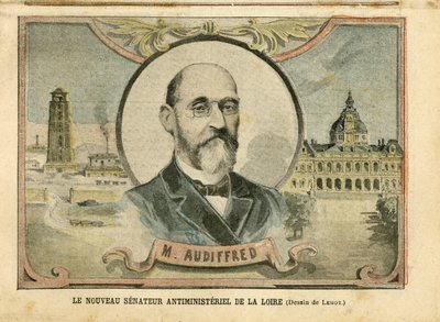 Ilustración de Achille Lemot (1846-1909) en Le Pelerin, 06/11/04 - El nuevo senador anti-ministerial de Loira - Senado, Loira - Senador, Audiffred Honore (1840-1917) de Achille Lemot
