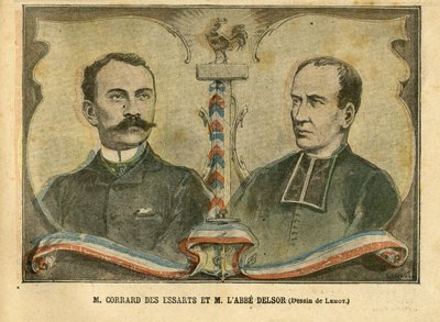 Ilustración de Achille Lemot (1846-1909) en Le Pelerin, 24/01/04 - M. Corrard des essarts y M. L