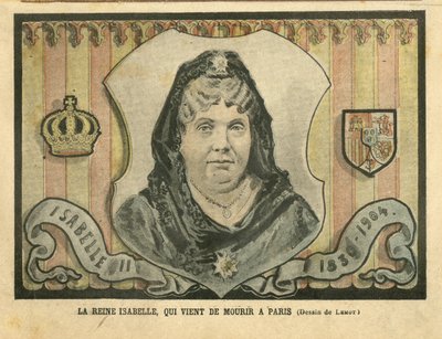 Ilustración de Achille Lemot (1846-1909) en Le Pelerin, 24/04/04 - Reina Isabel, que acaba de morir en París - París, España, Monarquía, Soberano Extranjero - Isabel II de España (1830-1904) de Achille Lemot