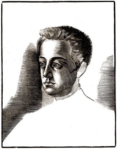 Retrato de Gustave Flaubert, adolescente, hacia 1835. 1922 (aguafuerte) de Achille Ouvré
