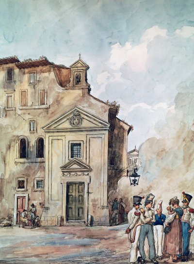 Iglesia de las Cuatro Naciones en Roma, por Achille Pinelli de Achille Pinelli