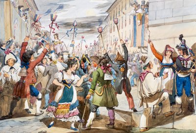 Último día de Carnaval en Roma con velas moccoletti de Achille Pinelli