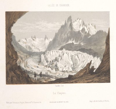 Vista de la playa de Mer-de-Glace en Les Bois y Les Tines
Claciers des Bois, de Les Tines (título en el objeto)
Herinnering aan Chamonix-Mont-Blanc (título de la serie)
Museum du Mont-Blanc (título de la serie) de Ad. Cuvillier