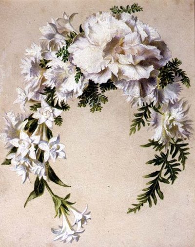 Guirnalda de flores (acuarela sobre papel) de Ada Hanbury