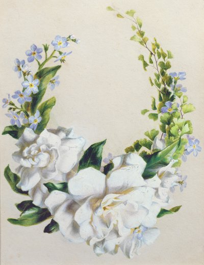 Guirnalda de flores (acuarela sobre papel) de Ada Hanbury